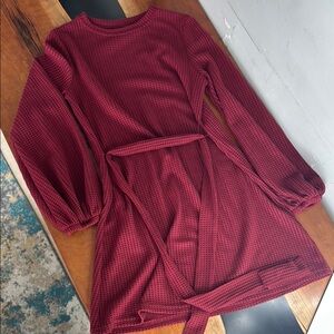 SHEIN Red Long Sleeve Dress